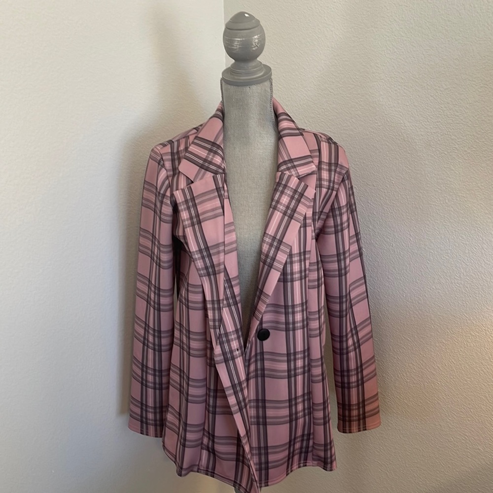 Pink Blazer and Skirt Set